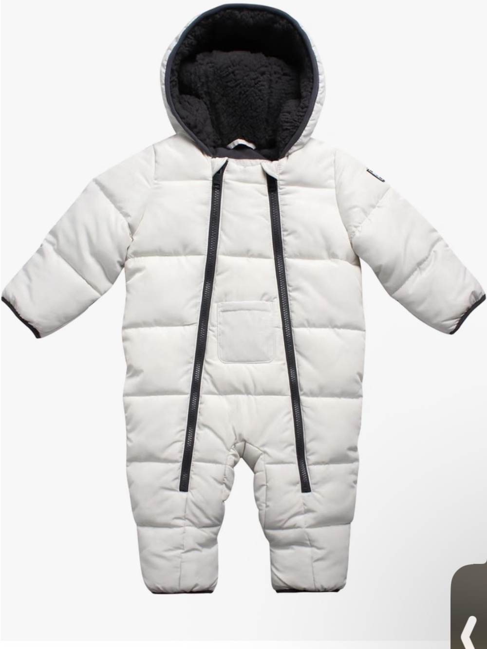 DKNY Jeans 12 month Hooded Puffer One-Piece Snowsuit light gray NWT